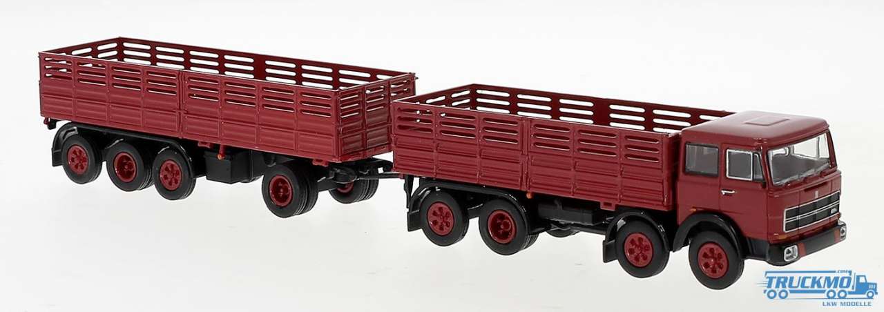 Brekina Fiat 691 trailer truck red 58530