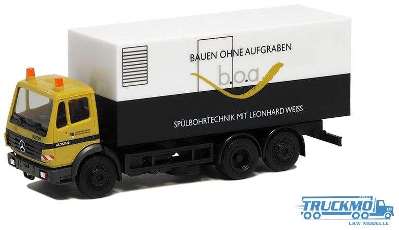 Herpa Leonhard Weiss Bauen ohne Aufgraben Mercedes Benz SK&#039;94 box truck 936101