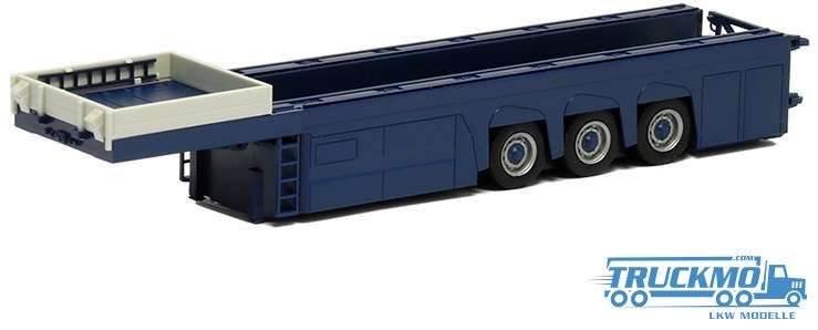 Herpa concrete parts transporter 3axle blue 671704