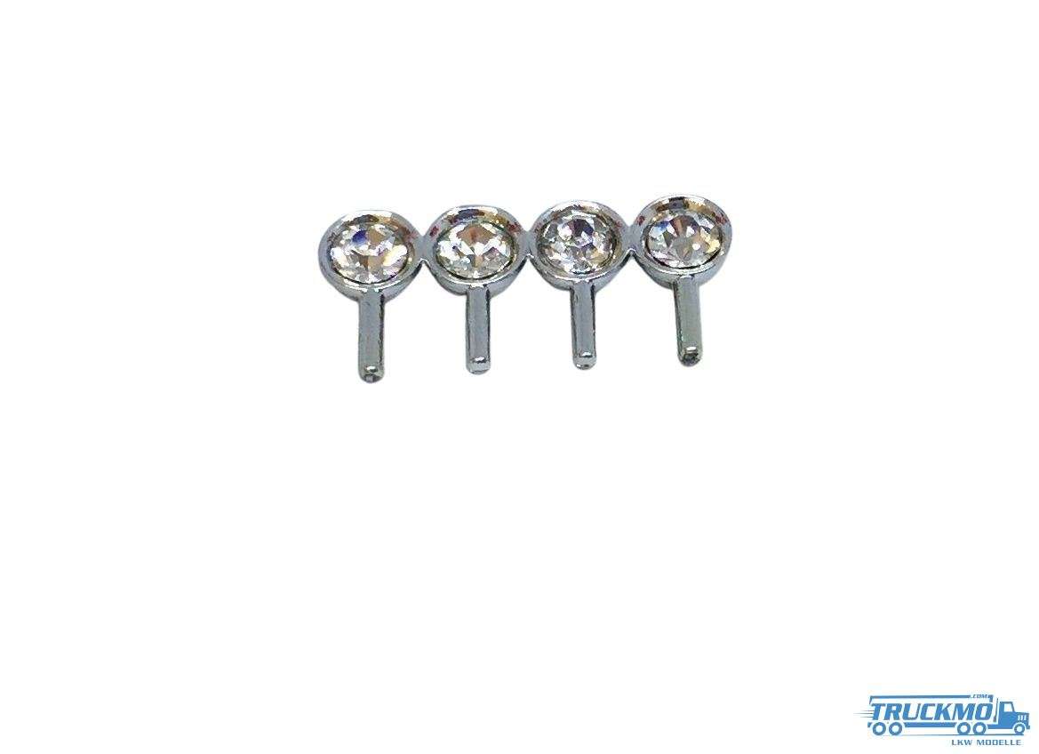 Tekno Parts lamps round chrome 4 pieces 100-135 80672