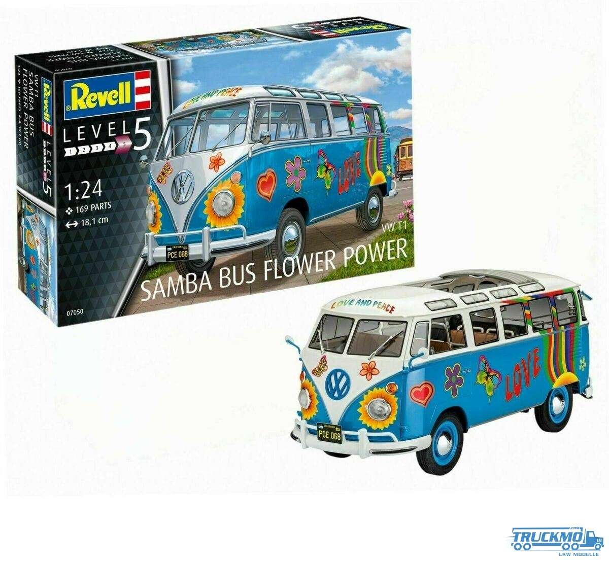 Revell Autos Samba T1 Flower Power 1:24 07050