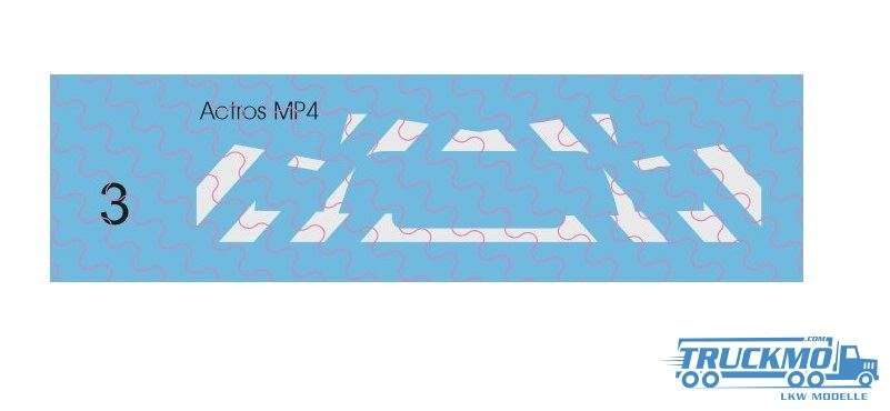 TRUCKMO Decal Warndecal Actros MP weiß transparent 6 Stück 12D-0530
