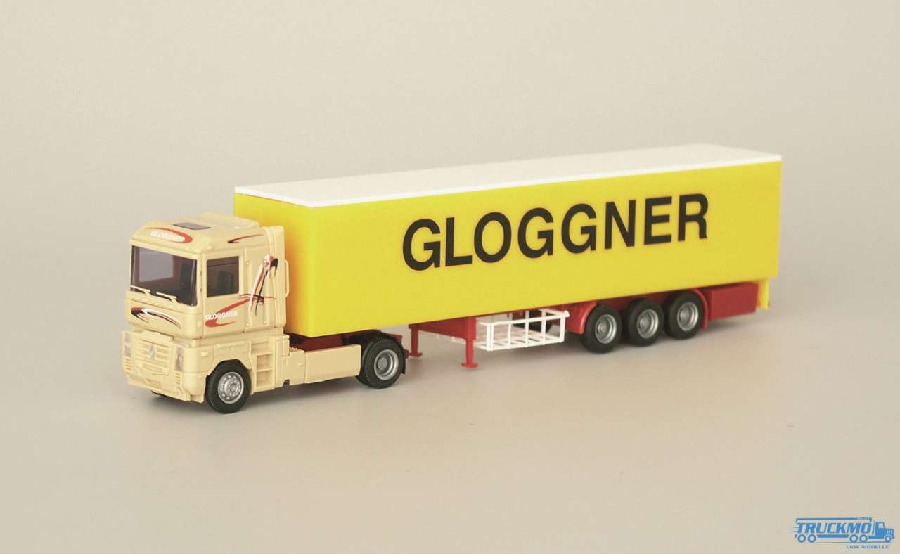 AWM Gloggner Renault Magnum box trailer 55114