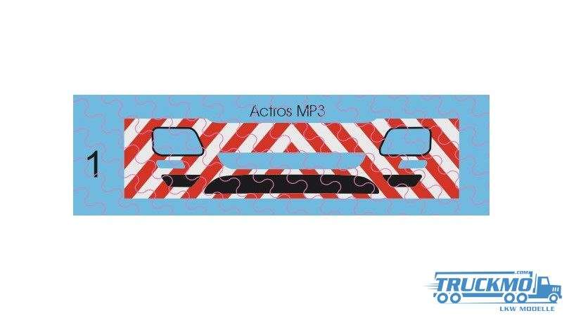 TRUCKMO Decal Warndecal Actros MP3 No. 1 rot weiß 12D-0528