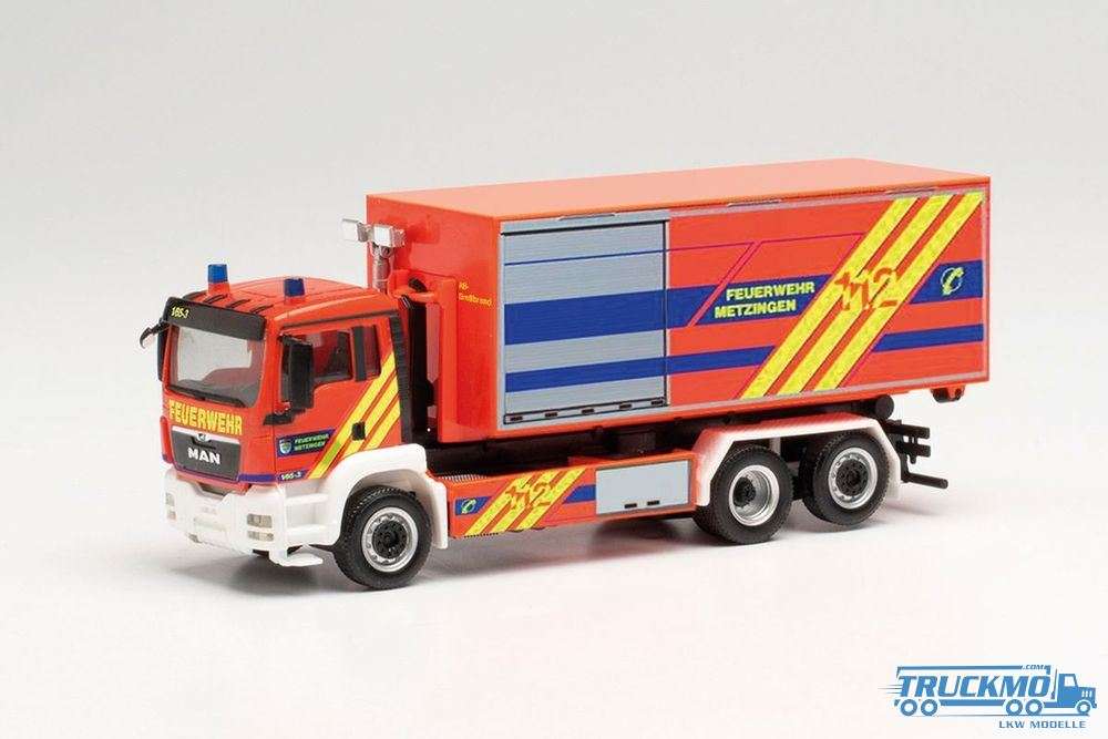 Herpa Feuerwehr Metzingen MAN TGS XL swap body truck 096768