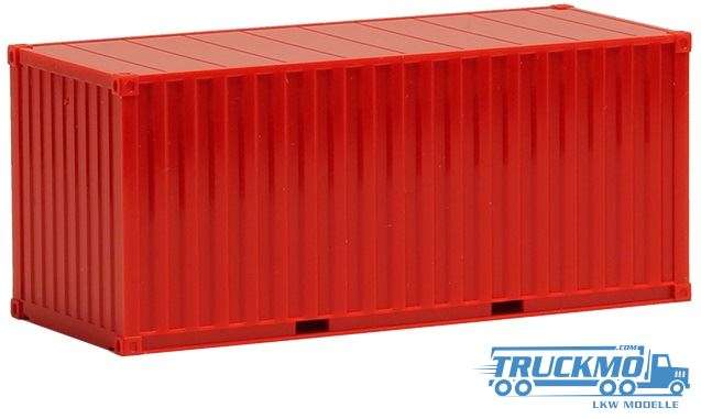 Herpa container ribbed red 20ft 490046