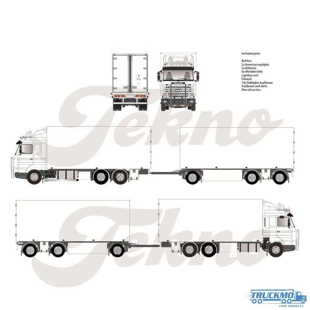 Tekno Bausätze Scania 3-Serie Box Truck-Trailer 87116