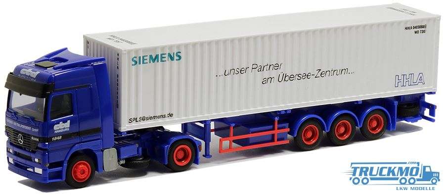 AWM CTD Siemens Mercedes Benz Actros LH 40ft Containerauflieger 75858