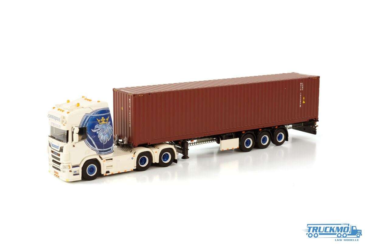 WSI Sneepels Transport Scania R Highline 6x2 Liftachse Containerauflieger 3achs 45ft Container 01-37