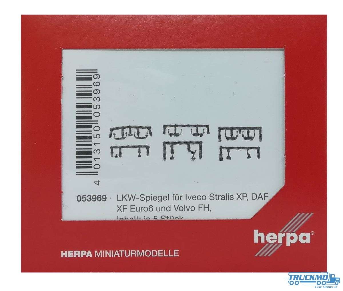 Herpa LKW-Spiegel für Iveco Stralis XP, DAF XF und Volvo FH je 5 Satz 053969