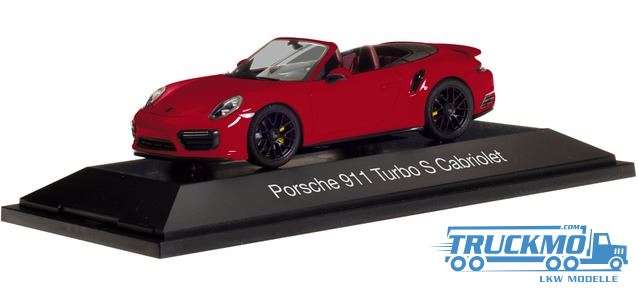 Herpa Porsche 911 Turbo S Cabriolet karminrot 071482