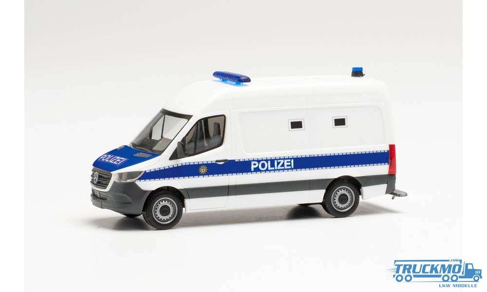 Herpa Gefangenentransporter Polizei Berlin Mercedes Benz Sprinter 18 Kasten 096492