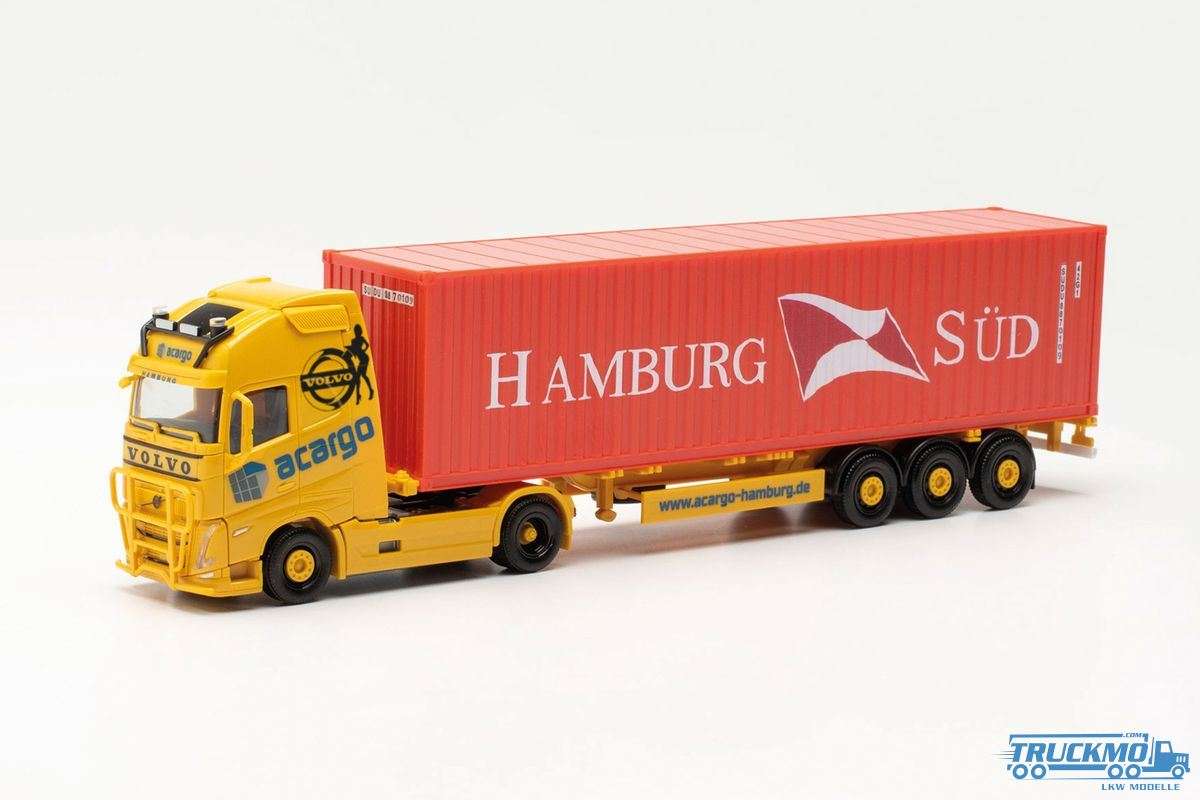 Herpa Acargo Hamburg Süd Volvo FH Globetrotter XL Container Semitrailer 316347