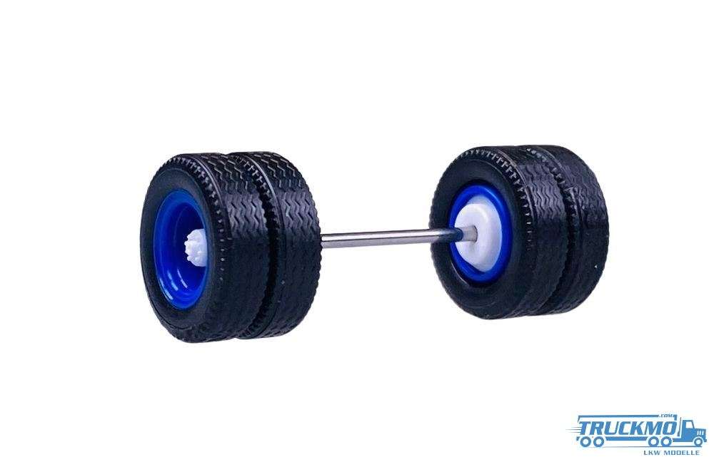Herpa Axle Zwillingsreifen 2-T Medi Hypoidnarbe blue / white A10035