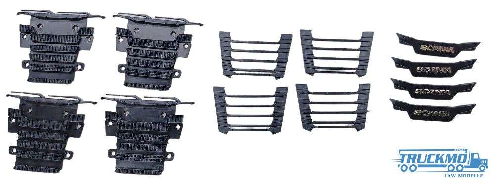 Herpa grill and front panels for Scania CS20HD 4 pieces black LT1266