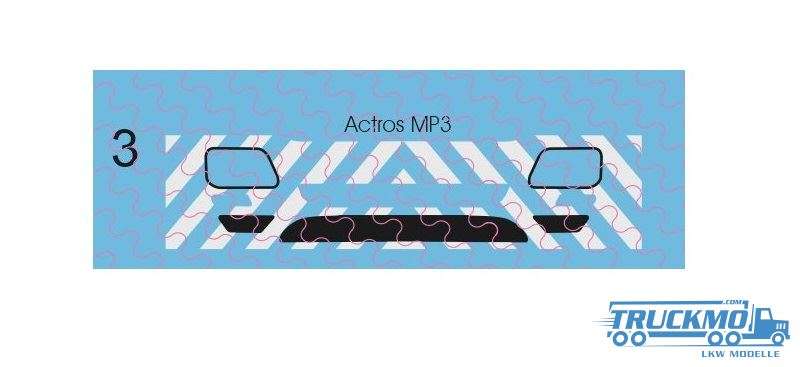 TRUCKMO Decal Warndecal Actros MP3 No. 1 weiß transparent 12D-0528