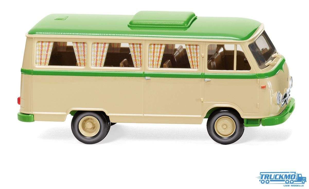 Wiking Borgward camper van B611 ivory beige / yellow green 027044