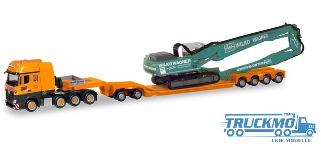 Herpa Rolf Riedel / Wilko Wagner Mercedes Benz Actros SLT Pendel X  tractor-trailer Liebherr crawler excavator 310895