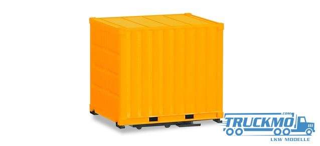 Herpa Aufbau 10 ft. Container mit Grundplatte, gelb 2 Stück 053594-002