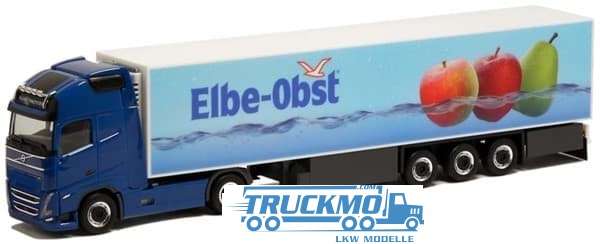 Herpa Elbe Obst Volvo FH05 Globetrotter XL Euro Reefer Box Semitrailer 5167