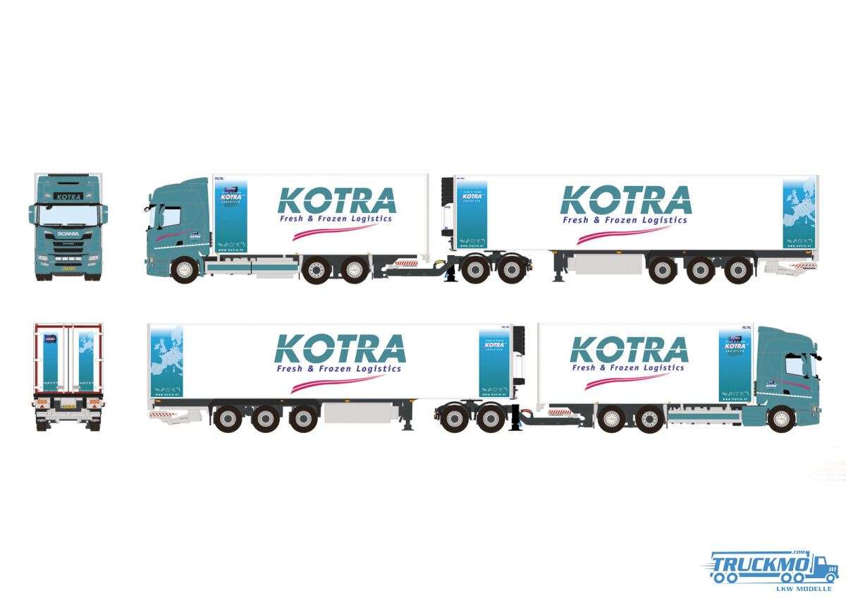 WSI Kotra Logistics Scania R Normal CR20N 6x2 Kühlmotorwagen + Kühlauflieger 3achs 01-4304