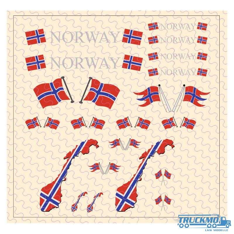 TRUCKMO Decal Flag Set Norway 12D-0519