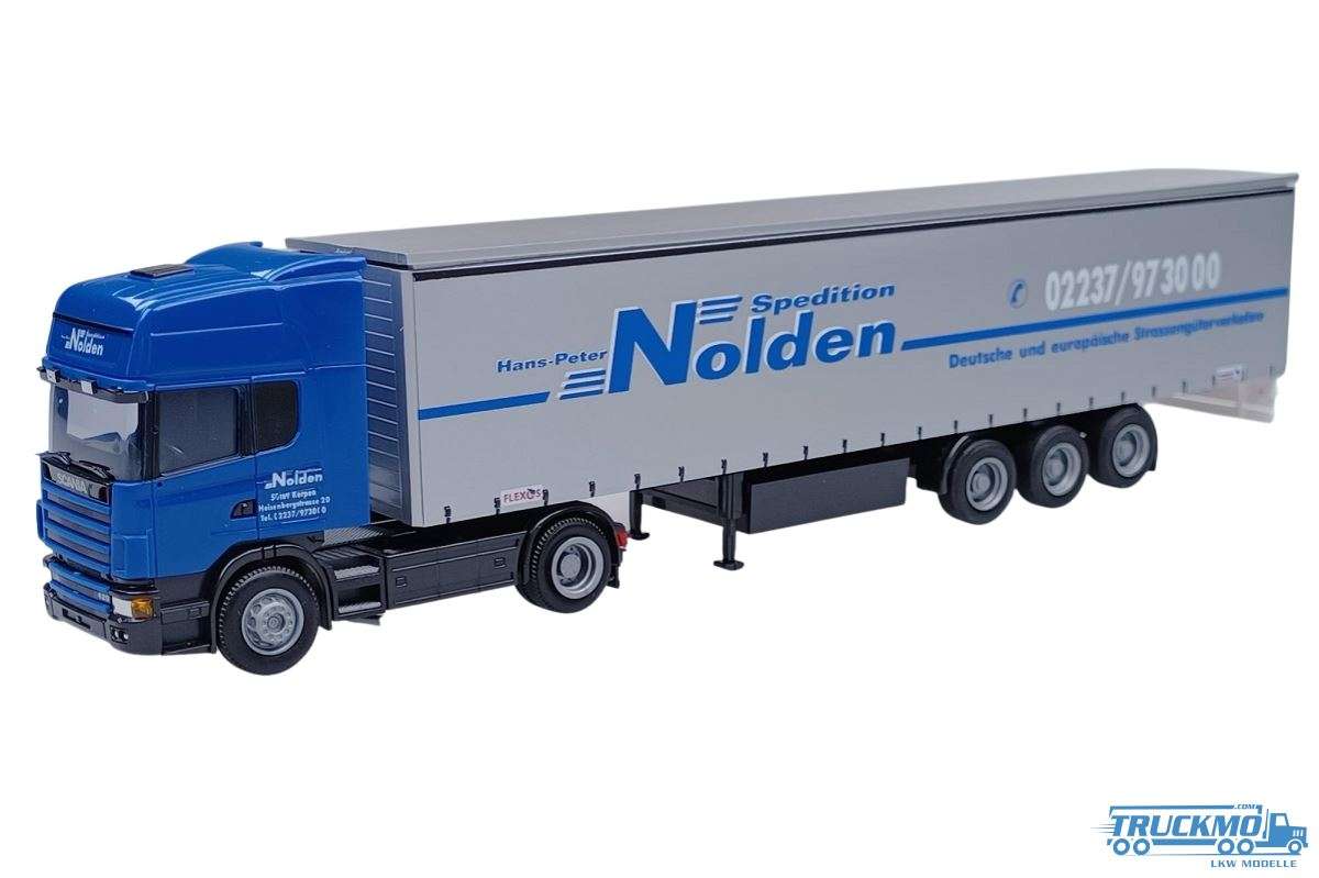 AWM Nolden Scania 4-Serie Topline Curtain Box Semitrailer 76096