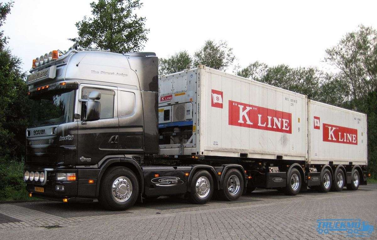 Tekno Michel Kramer Scania 4-Serie Topline 2x 20ft Container trailer 86656