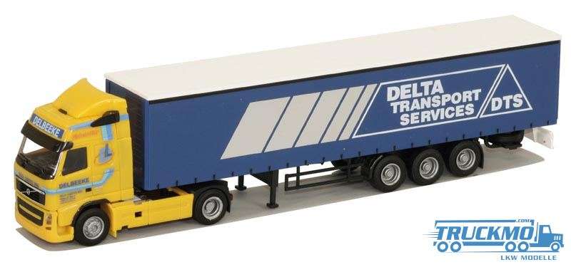 AWM Delbeeke Delta Volvo 08 Globetrotter Aerop curtainsider box semitrailer 8372.01