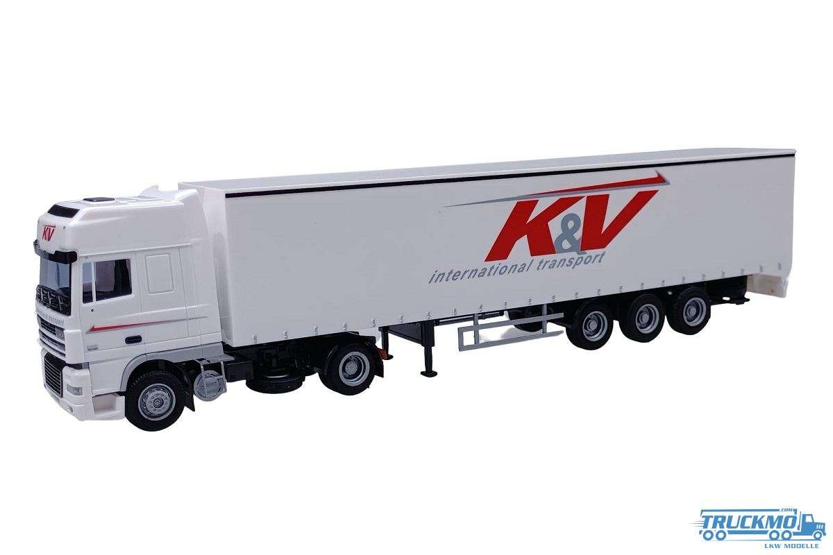 AWM K &amp; V DAF XF SSC Curtain Box Semitrailer 76133