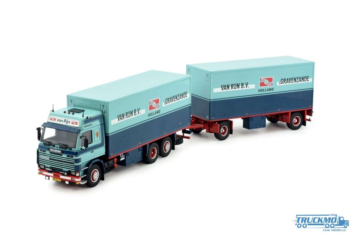 Tekno van Rijn Scania 142 box truck-trailer 81219