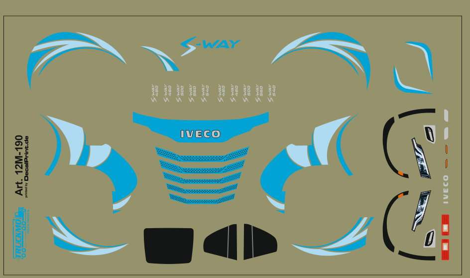 TRUCKMO Decal Iveco S-Way Dekor turquoise 12M-190