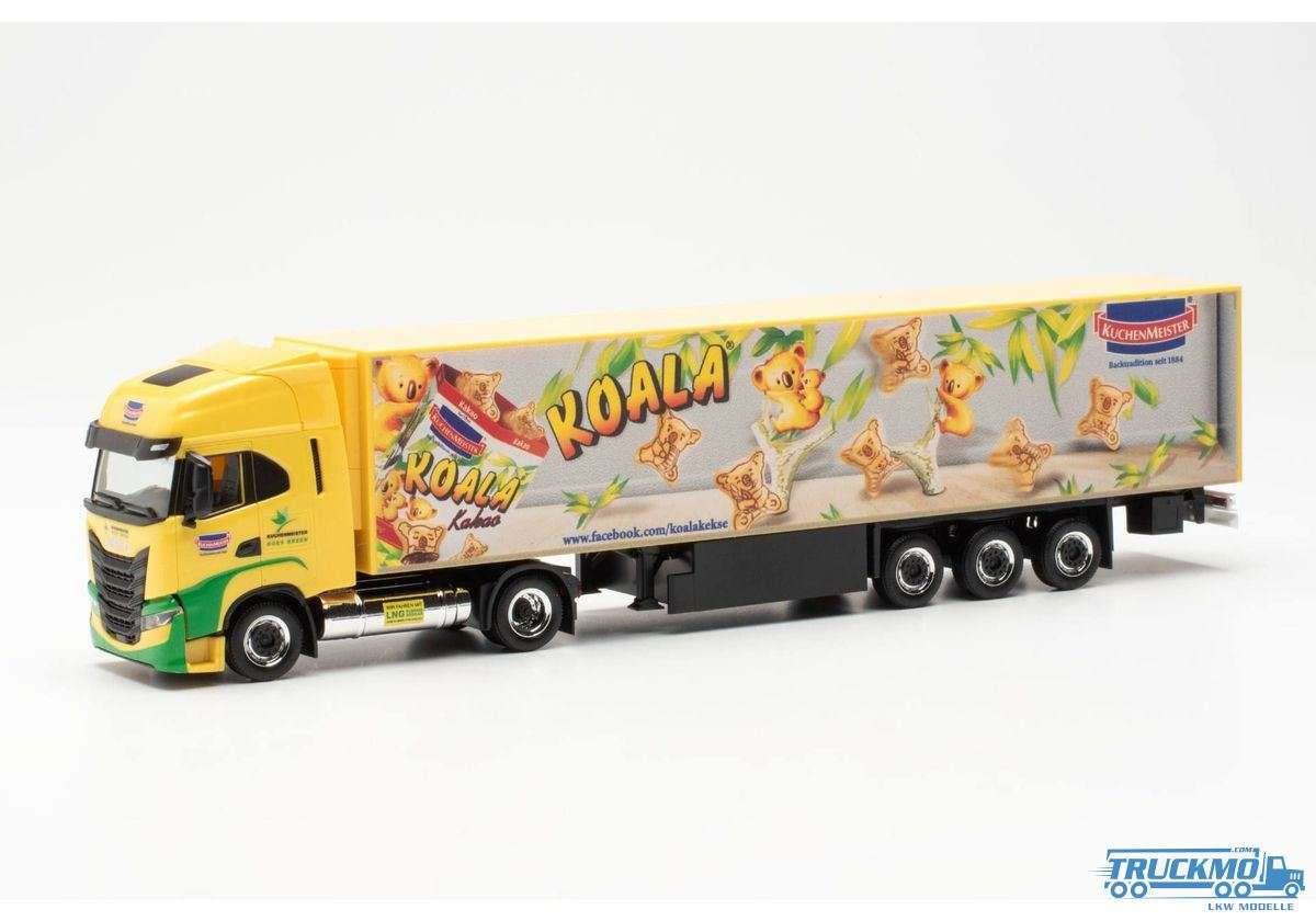 Herpa Kuchenmeister Iveco S-Way LNG Reefer Box Semitrailer 317207