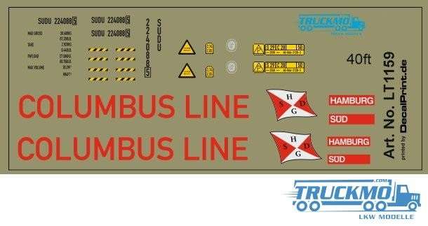 TRUCKMO Decal Columbus Line 40ft Container LT1159