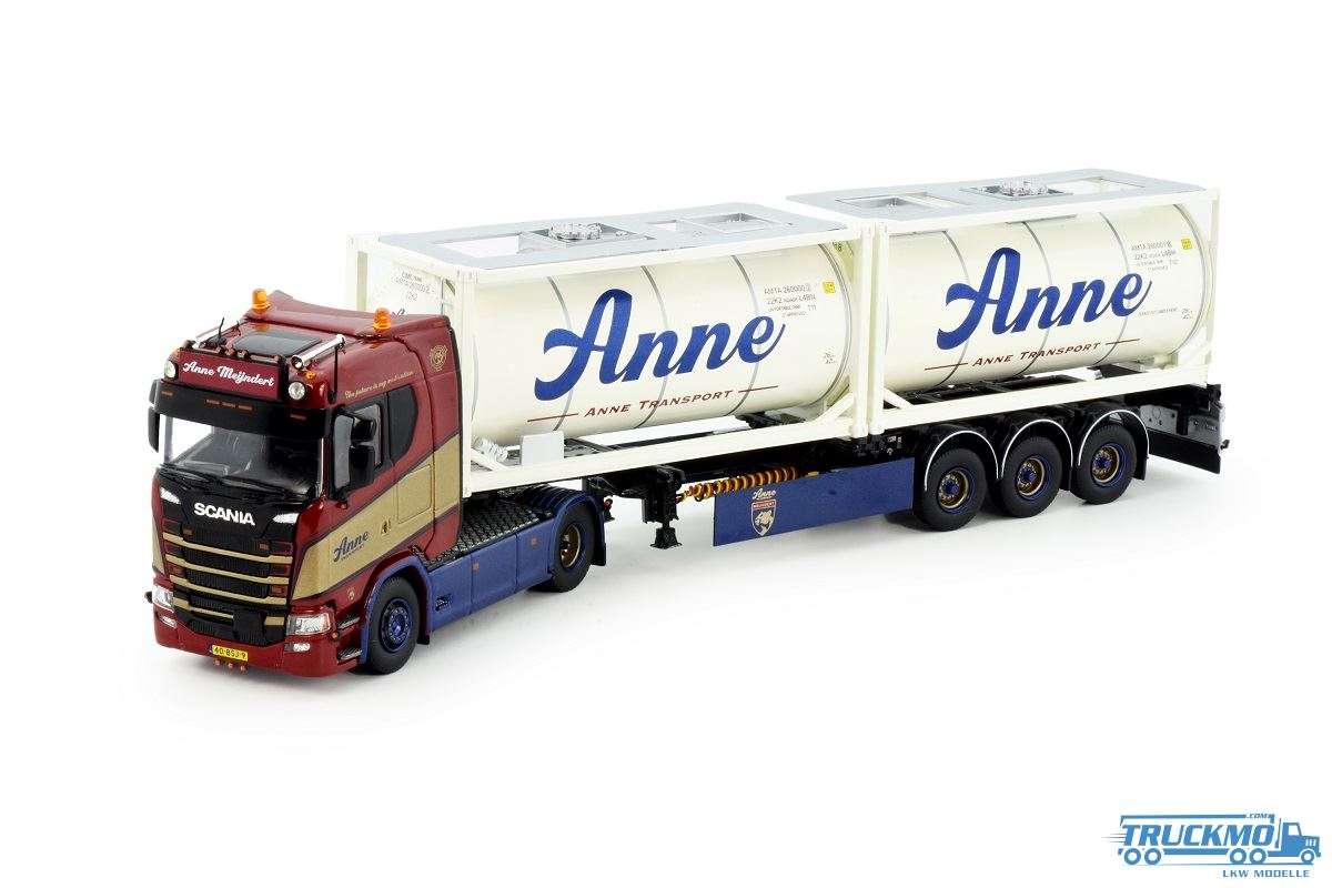 Tekno Anne Transport Scania Next Gen S-Serie Tank Container Semitrailer + 2x 20ft ISO Tank Container 84355