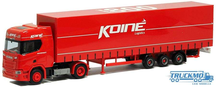 AWM Koine Logistics Scania CR HD curtainside semitrailer 75663