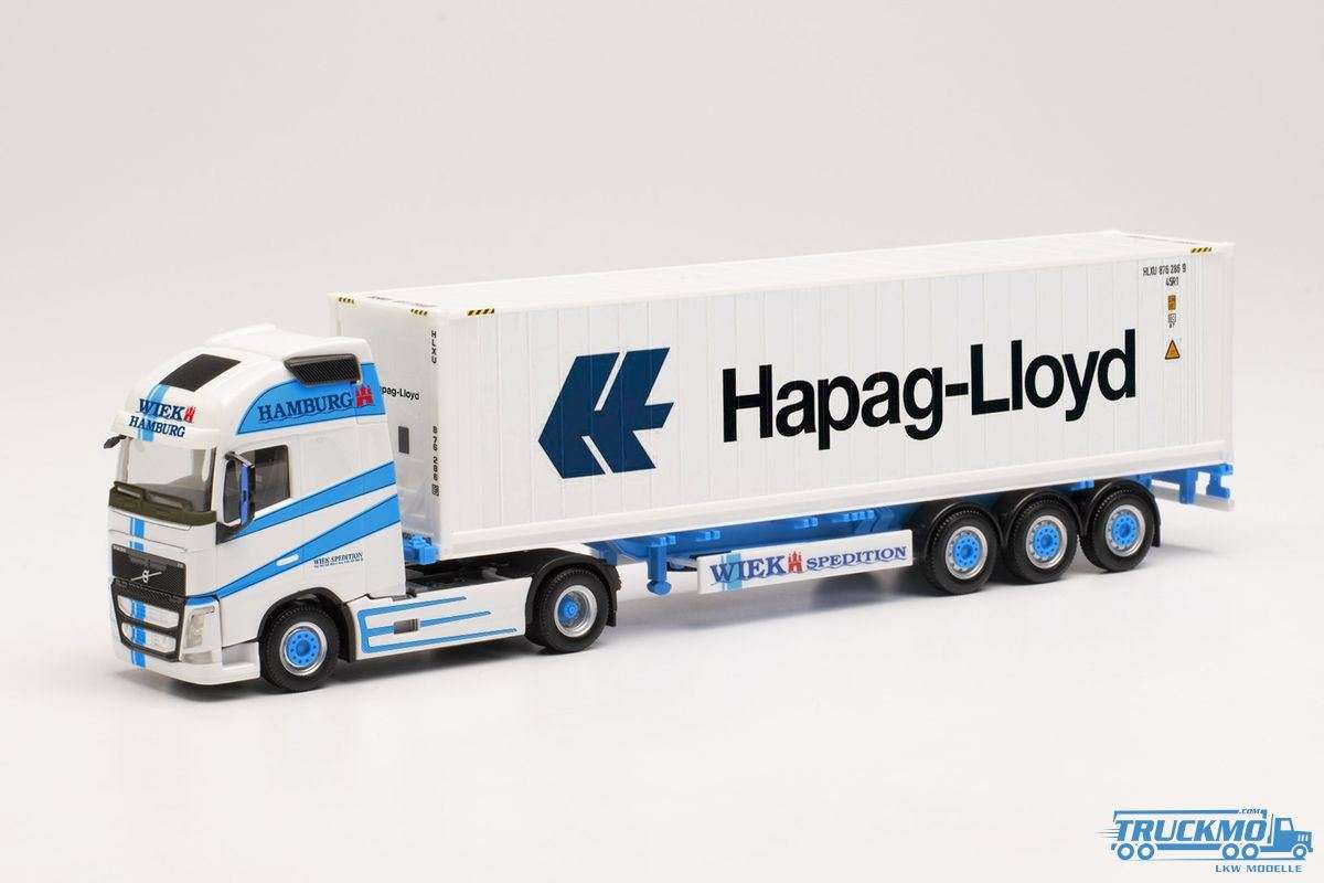 Herpa Wiek Volvo FH Globetrotter XL container semitrailer Hapag-Lloyd 314848