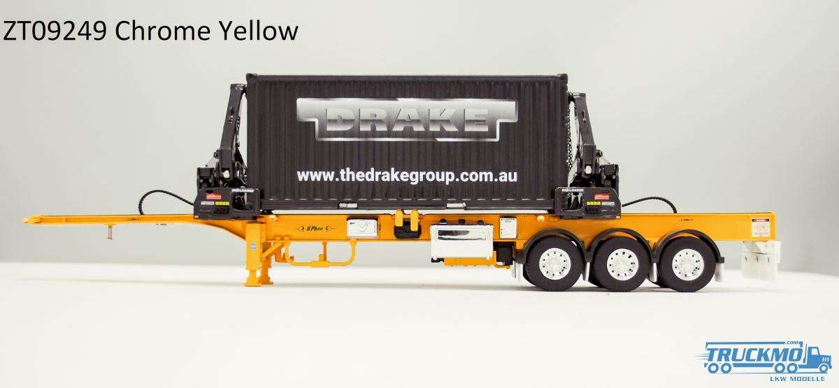 Drake container trailer yellow + 20FT Drake Container ZT09249