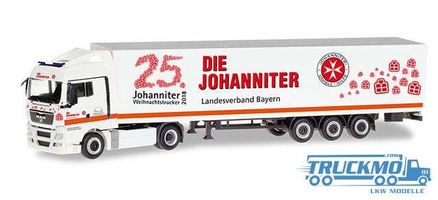 Herpa Johanniter LV Bayern Weihnachtstrucker MAN TGX XLX Box Semitrailer 309851
