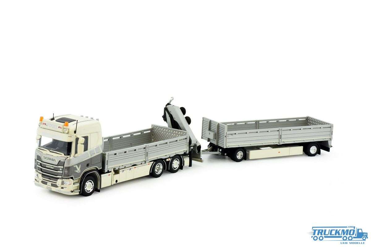 Tekno Vogel Kran Transporte Scania Next Gen R650-V8 Building Material Truck-Trailer + Loading Crane 83196