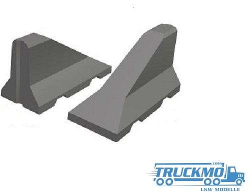 PT Trains 3 Pieces Beginning/End piece for Jersey barriers gray 210205