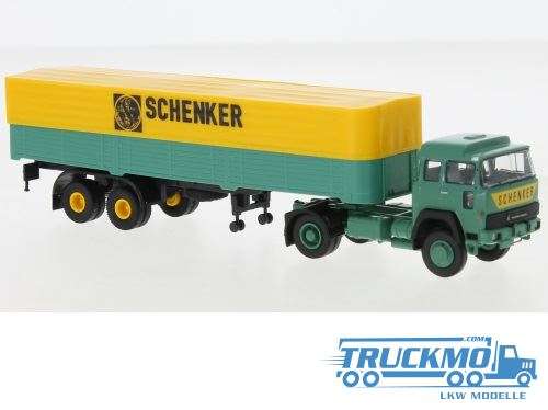 Brekina Schenker Magirus 310 D 16 flatbed semitrailer 1974 83253