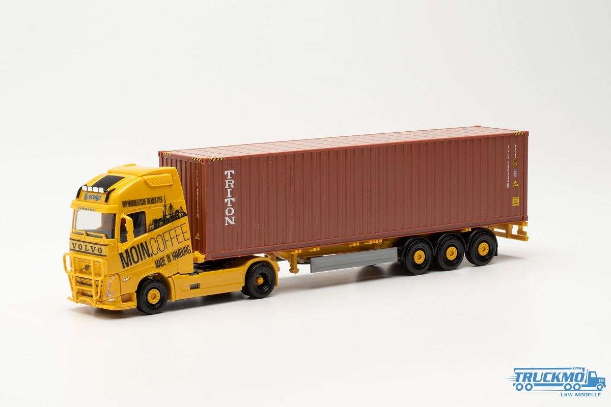 Herpa Acargo Moin Coffee Triton Volvo FH5 Globetrotter XL 40ft Container 946735