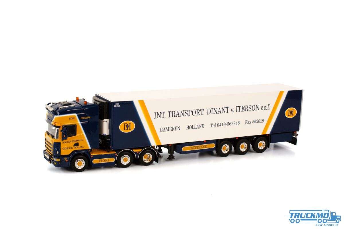WSI Dinant van Iterson Scania R4 Topline 6x2 TwinSteer reefer semitrailer 01-3841
