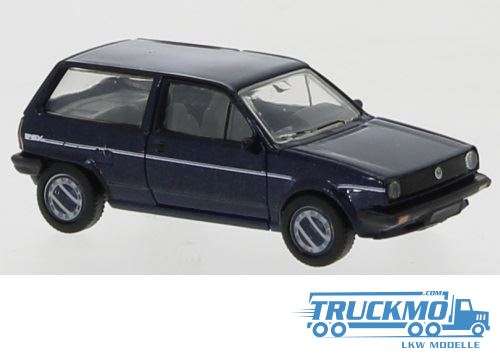 Brekina Volkswagen Polo II Fox dunkelblau Dekor 1985 PCX870335