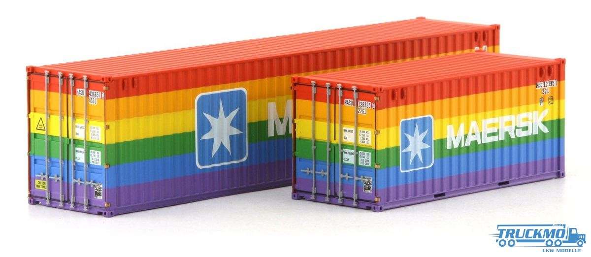PT Trains Maersk Rainbow Container Container Set 1x 40ft Container / 1x 20 ft Container 190013