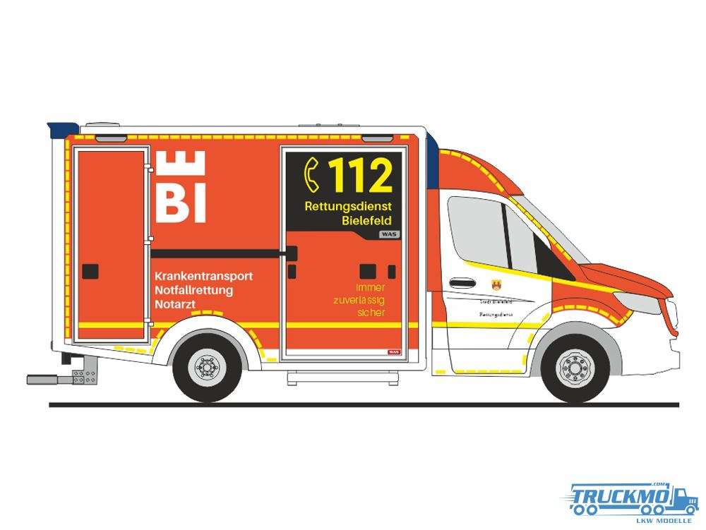 Rietze Rettungsdienst Bielefeld Mercedes Benz Wietmarscher Ambulanzfahrzeug  Design RTW ´18 76166