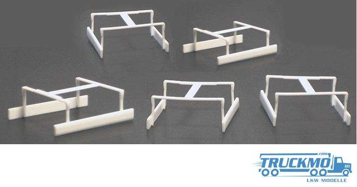 Herpa skid plates for Medi Euro trailers 5 pieces white 692547