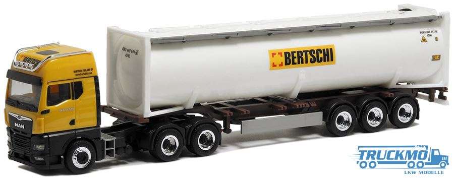 Herpa Bertschi AG Finland MAN TGX GX 40ft pressure silo container semitrailer 3-axle 5138