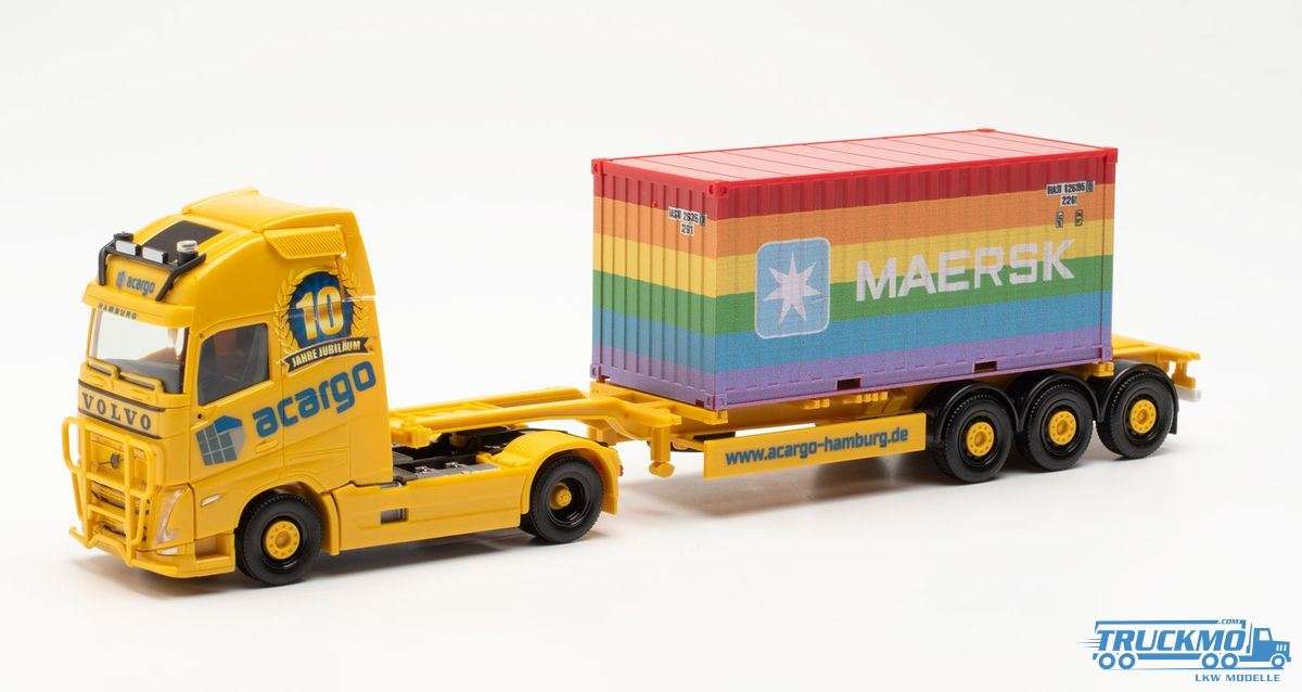 Herpa Acargo 10 years / 20ft Maersk Rainbow Volvo FH Gl. XL 2020 Container-semitrailer 315364